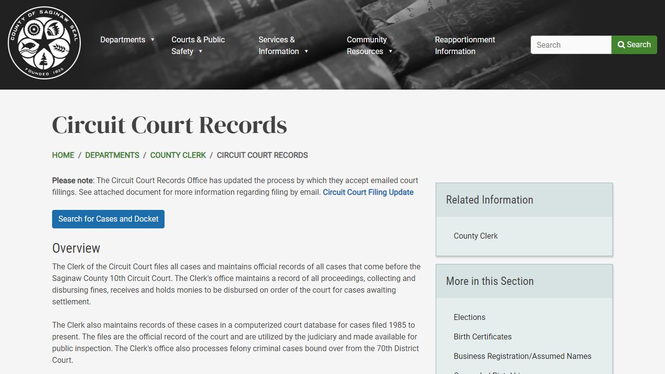 Circuit Court Records | County of Saginaw, MI